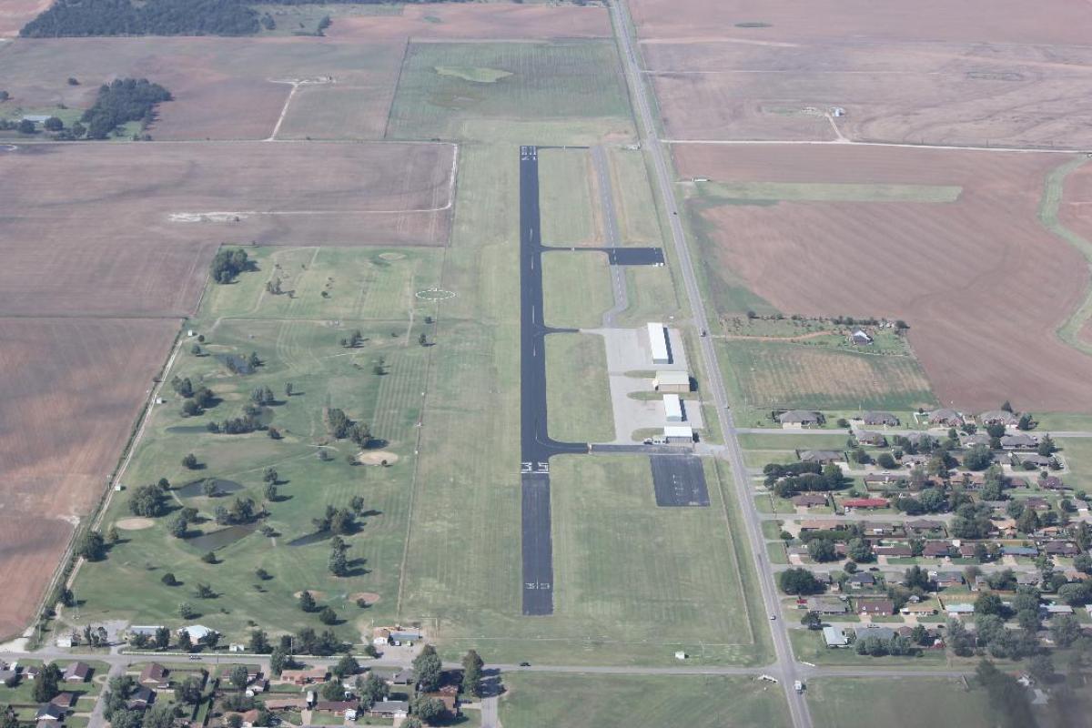 Aerial photo of runway