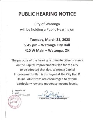 CIP Hearing Public Notice