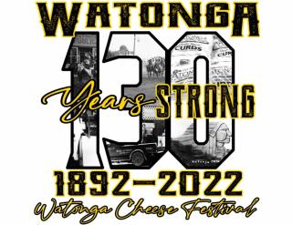 2022 Cheese Festival logo featuring City of Watonga 130 Years Strong